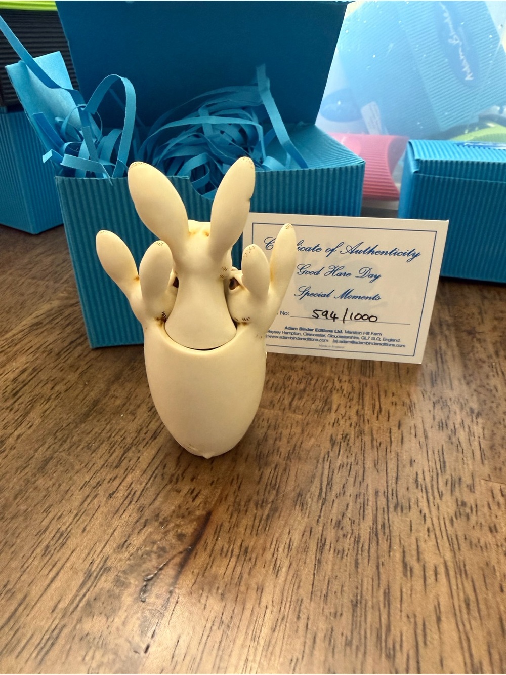 Adam Binder ‘Good Hare Day’ Bunny Sculpture- Special Moments Collection - Picture 4 of 5